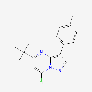 molecular formula C17H18ClN3 B2730220 5-(Tert-butyl)-7-chloro-3-(p-tolyl)pyrazolo[1,5-a]pyrimidine CAS No. 890622-67-0