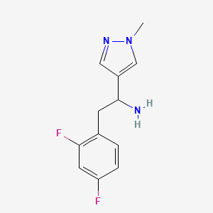 molecular formula C12H13F2N3 B2730228 2-(2,4-Difluorophenyl)-1-(1-methylpyrazol-4-yl)ethanamine CAS No. 1462345-69-2