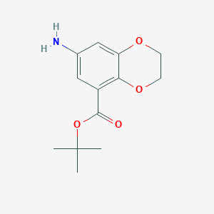 molecular formula C13H17NO4 B2730230 Tert-butyl 7-amino-2,3-dihydro-1,4-benzodioxine-5-carboxylate CAS No. 2248297-55-2