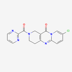 molecular formula C16H12ClN5O2 B2730241 8-chloro-2-(pyrimidine-2-carbonyl)-3,4-dihydro-1H-dipyrido[1,2-a:4',3'-d]pyrimidin-11(2H)-one CAS No. 2034506-37-9