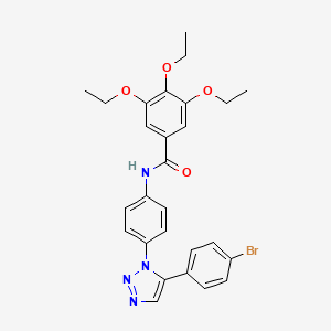 molecular formula C27H27BrN4O4 B2730245 N-[4-[5-(4-bromophenyl)triazol-1-yl]phenyl]-3,4,5-triethoxybenzamide CAS No. 850903-88-7