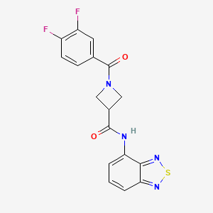 molecular formula C17H12F2N4O2S B2730246 N-(benzo[c][1,2,5]thiadiazol-4-yl)-1-(3,4-difluorobenzoyl)azetidine-3-carboxamide CAS No. 1448051-47-5