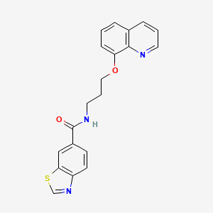 molecular formula C20H17N3O2S B2730247 N-(3-(喹啉-8-基氧基)丙基)苯并[d]噻唑-6-甲酸酰胺 CAS No. 1207055-45-5