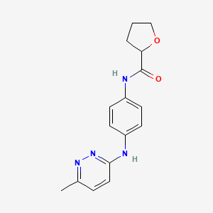 molecular formula C16H18N4O2 B2730256 N-(4-((6-methylpyridazin-3-yl)amino)phenyl)tetrahydrofuran-2-carboxamide CAS No. 1207022-46-5