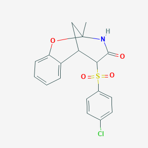 molecular formula C18H16ClNO4S B2730260 5-[(4-chlorophenyl)sulfonyl]-2-methyl-2,3,5,6-tetrahydro-4H-2,6-methano-1,3-benzoxazocin-4-one CAS No. 1008038-72-9