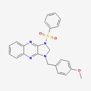 molecular formula C23H20N4O3S B2730262 1-(4-methoxybenzyl)-3-(phenylsulfonyl)-2,3-dihydro-1H-imidazo[4,5-b]quinoxaline CAS No. 847184-22-9