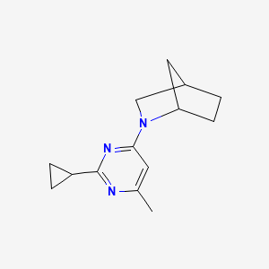 molecular formula C14H19N3 B2730265 2-(2-Cyclopropyl-6-methylpyrimidin-4-yl)-2-azabicyclo[2.2.1]heptane CAS No. 2380142-91-4