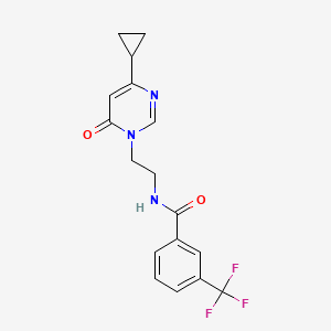 molecular formula C17H16F3N3O2 B2730269 N-(2-(4-cyclopropyl-6-oxopyrimidin-1(6H)-yl)ethyl)-3-(trifluoromethyl)benzamide CAS No. 2034589-72-3