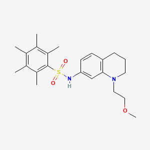 molecular formula C23H32N2O3S B2730270 N-(1-(2-methoxyethyl)-1,2,3,4-tetrahydroquinolin-7-yl)-2,3,4,5,6-pentamethylbenzenesulfonamide CAS No. 1170186-27-2