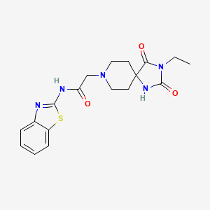 molecular formula C18H21N5O3S B2730279 N-(benzo[d]thiazol-2-yl)-2-(3-ethyl-2,4-dioxo-1,3,8-triazaspiro[4.5]decan-8-yl)acetamide CAS No. 923221-59-4