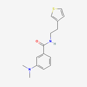 molecular formula C15H18N2OS B2730291 3-(二甲基氨基)-N-(2-(噻吩-3-基)乙基)苯甲酰胺 CAS No. 1251609-63-8