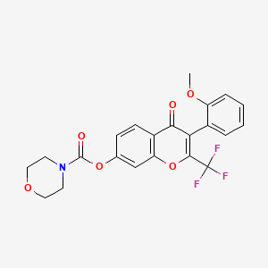 3-(2-methoxyphenyl)-4-oxo-2-(trifluoromethyl)-4H-chromen-7-yl morpholine-4-carboxylate