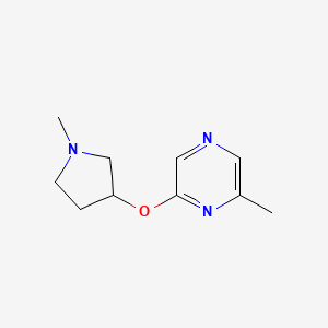 molecular formula C10H15N3O B2730302 2-Methyl-6-[(1-methylpyrrolidin-3-yl)oxy]pyrazine CAS No. 2201616-76-2