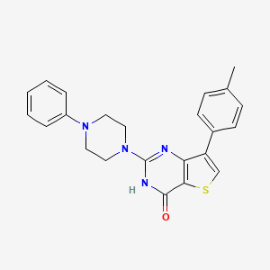 molecular formula C23H22N4OS B2730325 7-(4-methylphenyl)-2-(4-phenylpiperazin-1-yl)thieno[3,2-d]pyrimidin-4(3H)-one CAS No. 1226435-61-5