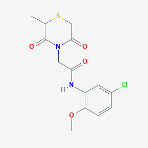 molecular formula C14H15ClN2O4S B2730328 N-(5-chloro-2-methoxyphenyl)-2-(2-methyl-3,5-dioxothiomorpholin-4-yl)acetamide CAS No. 868216-01-7