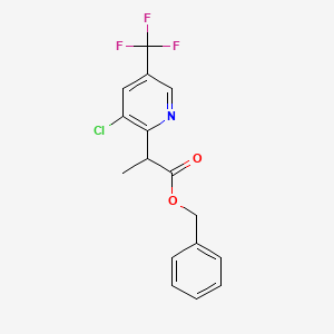 molecular formula C16H13ClF3NO2 B2730329 Benzyl 2-[3-chloro-5-(trifluoromethyl)pyridin-2-yl]propanoate CAS No. 339010-47-8