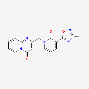 molecular formula C17H13N5O3 B2730348 2-{[3-(3-methyl-1,2,4-oxadiazol-5-yl)-2-oxopyridin-1(2H)-yl]methyl}-4H-pyrido[1,2-a]pyrimidin-4-one CAS No. 1396684-15-3