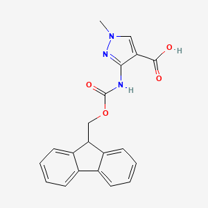 molecular formula C20H17N3O4 B2730355 3-(9H-Fluoren-9-ylmethoxycarbonylamino)-1-methylpyrazole-4-carboxylic acid CAS No. 2243509-43-3