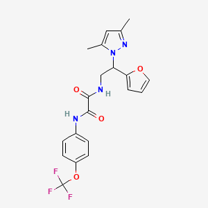 molecular formula C20H19F3N4O4 B2730363 N1-(2-(3,5-二甲基-1H-吡唑-1-基)-2-(呋喃-2-基)乙基)-N2-(4-(三氟甲氧基)苯基)草酰胺 CAS No. 2034345-96-3