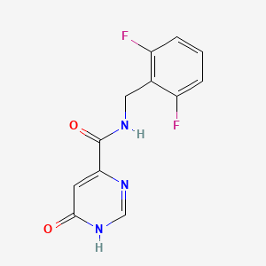 molecular formula C12H9F2N3O2 B2730365 N-(2,6-difluorobenzyl)-6-hydroxypyrimidine-4-carboxamide CAS No. 2034226-74-7