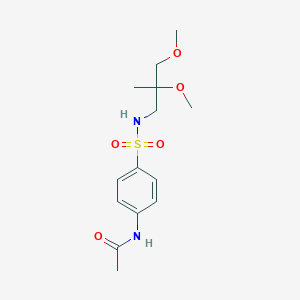 molecular formula C14H22N2O5S B2730366 N-{4-[(2,3-dimethoxy-2-methylpropyl)sulfamoyl]phenyl}acetamide CAS No. 2034332-14-2