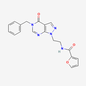 molecular formula C19H17N5O3 B2730368 N-(2-(5-苄基-4-氧代-4,5-二氢-1H-吡唑并[3,4-d]嘧啶-1-基)乙基)呋喃-2-甲酰胺 CAS No. 922108-76-7