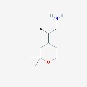 molecular formula C10H21NO B2730372 (2S)-2-(2,2-Dimethyloxan-4-yl)propan-1-amine CAS No. 2248212-92-0