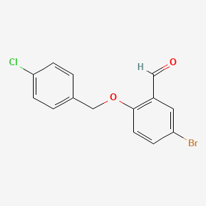 molecular formula C14H10BrClO2 B2730374 5-Bromo-2-[(4-chlorobenzyl)oxy]benzaldehyde CAS No. 428482-55-7