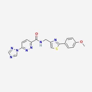 molecular formula C18H15N7O2S B2730375 N-((2-(4-methoxyphenyl)thiazol-4-yl)methyl)-6-(1H-1,2,4-triazol-1-yl)pyridazine-3-carboxamide CAS No. 1448029-92-2