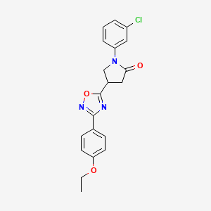 molecular formula C20H18ClN3O3 B2730377 1-(3-Chlorophenyl)-4-[3-(4-ethoxyphenyl)-1,2,4-oxadiazol-5-yl]-2-pyrrolidinone CAS No. 946243-70-5