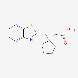 2-[1-(1,3-Benzothiazol-2-ylmethyl)cyclopentyl]acetic acid