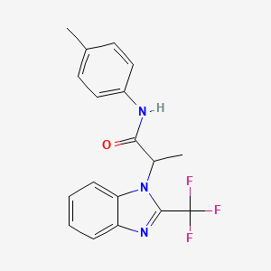 molecular formula C18H16F3N3O B2730388 N-(4-甲基苯基)-2-[2-(三氟甲基)-1H-1,3-苯并咪唑-1-基]丙酰胺 CAS No. 478065-84-8