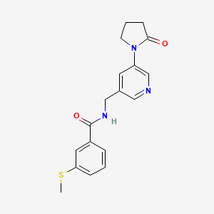 molecular formula C18H19N3O2S B2730393 3-(甲硫氧基)-N-((5-(2-氧代吡咯啉-1-基)吡啶-3-基)甲基)苯甲酰胺 CAS No. 2034338-76-4