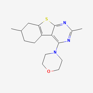 molecular formula C16H21N3OS B2730398 2,7-Dimethyl-4-(morpholin-4-yl)-5,6,7,8-tetrahydro[1]benzothieno[2,3-d]pyrimidine CAS No. 315684-89-0