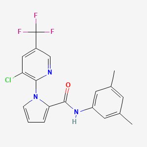 molecular formula C19H15ClF3N3O B2730399 1-[3-chloro-5-(trifluoromethyl)-2-pyridinyl]-N-(3,5-dimethylphenyl)-1H-pyrrole-2-carboxamide CAS No. 338956-41-5