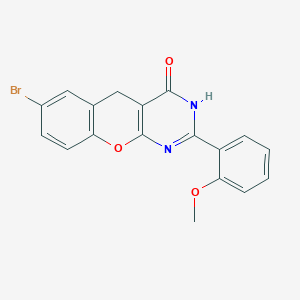 molecular formula C18H13BrN2O3 B2730400 7-bromo-2-(2-methoxyphenyl)-3H-chromeno[2,3-d]pyrimidin-4(5H)-one CAS No. 899217-70-0