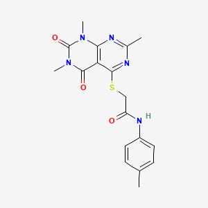 molecular formula C18H19N5O3S B2730401 N-(p-tolyl)-2-((2,6,8-trimethyl-5,7-dioxo-5,6,7,8-tetrahydropyrimido[4,5-d]pyrimidin-4-yl)thio)acetamide CAS No. 852168-01-5