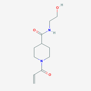 molecular formula C11H18N2O3 B2730404 N-(2-Hydroxyethyl)-1-prop-2-enoylpiperidine-4-carboxamide CAS No. 2163564-23-4