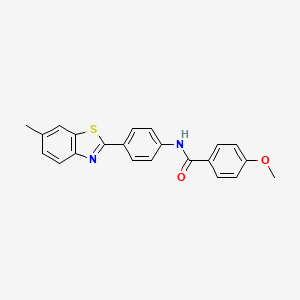 molecular formula C22H18N2O2S B2730406 4-甲氧基-N-[4-(6-甲基-苯并噻唑-2-基)-苯基]-苯甲酰胺 CAS No. 313480-81-8
