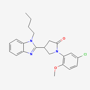molecular formula C22H24ClN3O2 B2730411 4-(1-丁基-1H-苯并咪唑-2-基)-1-(5-氯-2-甲氧基苯基)吡咯啉-2-酮 CAS No. 847397-51-7
