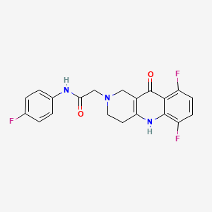 molecular formula C20H16F3N3O2 B2730412 2-(6,9-difluoro-10-oxo-3,4-dihydrobenzo[b][1,6]naphthyridin-2(1H,5H,10H)-yl)-N-(4-fluorophenyl)acetamide CAS No. 1251565-79-3