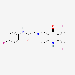 molecular formula C20H16F3N3O2 B2730412 2-(6,9-二氟-10-氧代-3,4-二氢苯并[b][1,6]萘嘧啶-2(1H,5H,10H)-基)-N-(4-氟苯基)乙酰胺 CAS No. 1251565-79-3