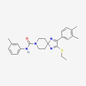 molecular formula C25H30N4OS B2730420 2-(3,4-dimethylphenyl)-3-(ethylthio)-N-(m-tolyl)-1,4,8-triazaspiro[4.5]deca-1,3-diene-8-carboxamide CAS No. 1358948-86-3