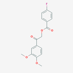 molecular formula C17H15FO5 B273043 2-(3,4-Dimethoxyphenyl)-2-oxoethyl 4-fluorobenzoate 