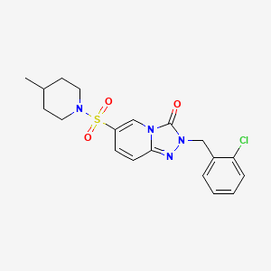 molecular formula C19H21ClN4O3S B2730431 2-(2-氯苯甲基)-6-[(4-甲基哌啶-1-基)磺酰基][1,2,4]三唑并[4,3-a]吡啶-3(2H)-酮 CAS No. 1251698-74-4