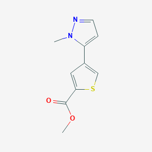 molecular formula C10H10N2O2S B2730433 甲酸甲酯 4-(1-甲基-1H-吡唑-5-基)噻吩-2-羧酸酯 CAS No. 1047629-03-7