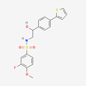 molecular formula C19H18FNO4S2 B2730440 3-fluoro-N-{2-hydroxy-2-[4-(thiophen-2-yl)phenyl]ethyl}-4-methoxybenzene-1-sulfonamide CAS No. 2380180-87-8