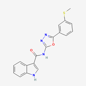 molecular formula C18H14N4O2S B2730455 N-(5-(3-(methylthio)phenyl)-1,3,4-oxadiazol-2-yl)-1H-indole-3-carboxamide CAS No. 1170929-68-6