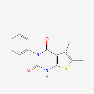 molecular formula C15H14N2O2S B2730458 5,6-dimethyl-3-(3-methylphenyl)thieno[2,3-d]pyrimidine-2,4(1H,3H)-dione CAS No. 1019008-75-3