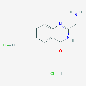 molecular formula C9H11Cl2N3O B2730462 2-(氨甲基)-3,4-二氢喹唑啉-4-酮二盐酸盐 CAS No. 1955498-69-7